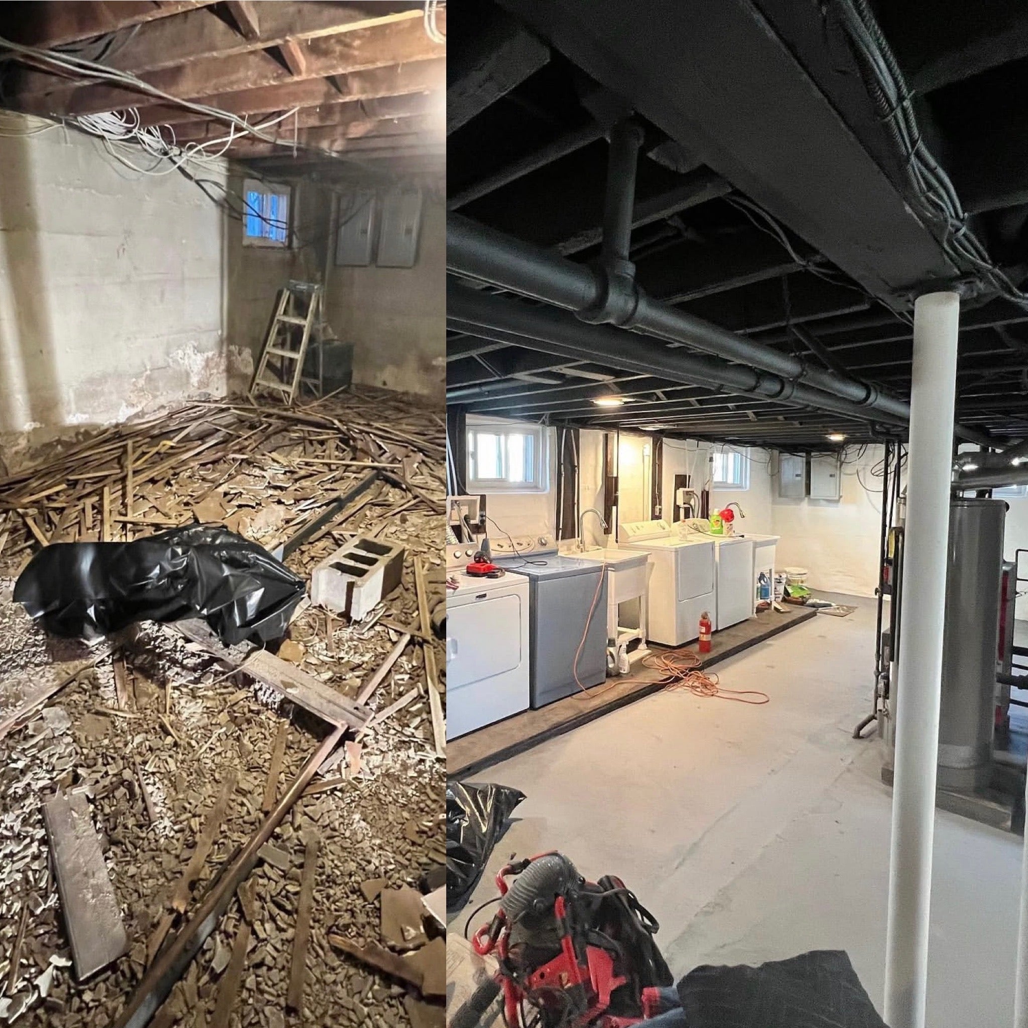 Before and After Fireproofing and Painting
